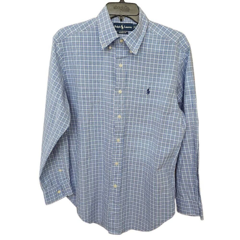 Polo Ralph Lauren Classic Fit Button Down Shirt Office Work‎ Sz 15.5